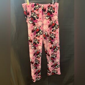 Disney Pink Mickey Minnie Mouse Pajama Pants Size Large